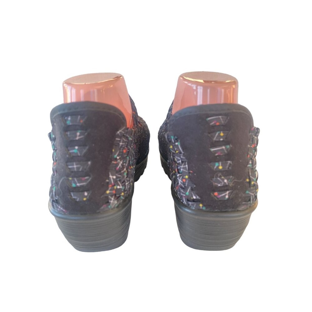BERNIE MEV Women's 41 Cleopatra Pops Fabric Wedge Shoes US 11 Black - Picture 5 of 11